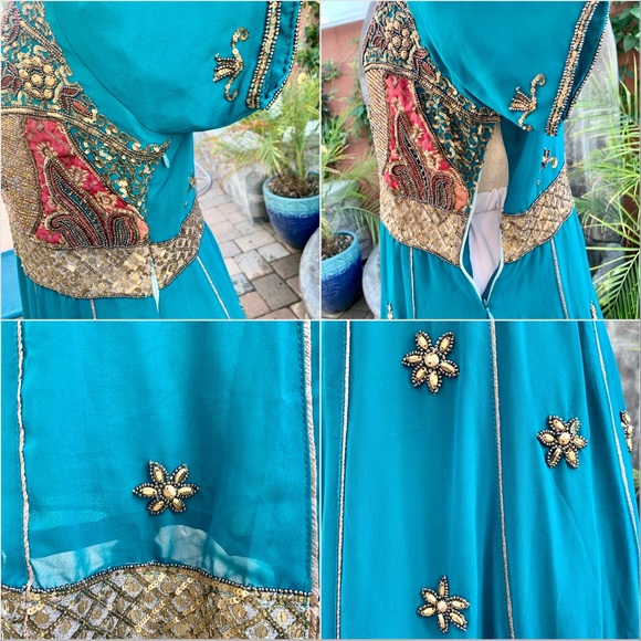 Princess Jasmine Disney-bound Costume  Elegant Beaded Indian Design Dress MED-LG - Picture 13 of 16